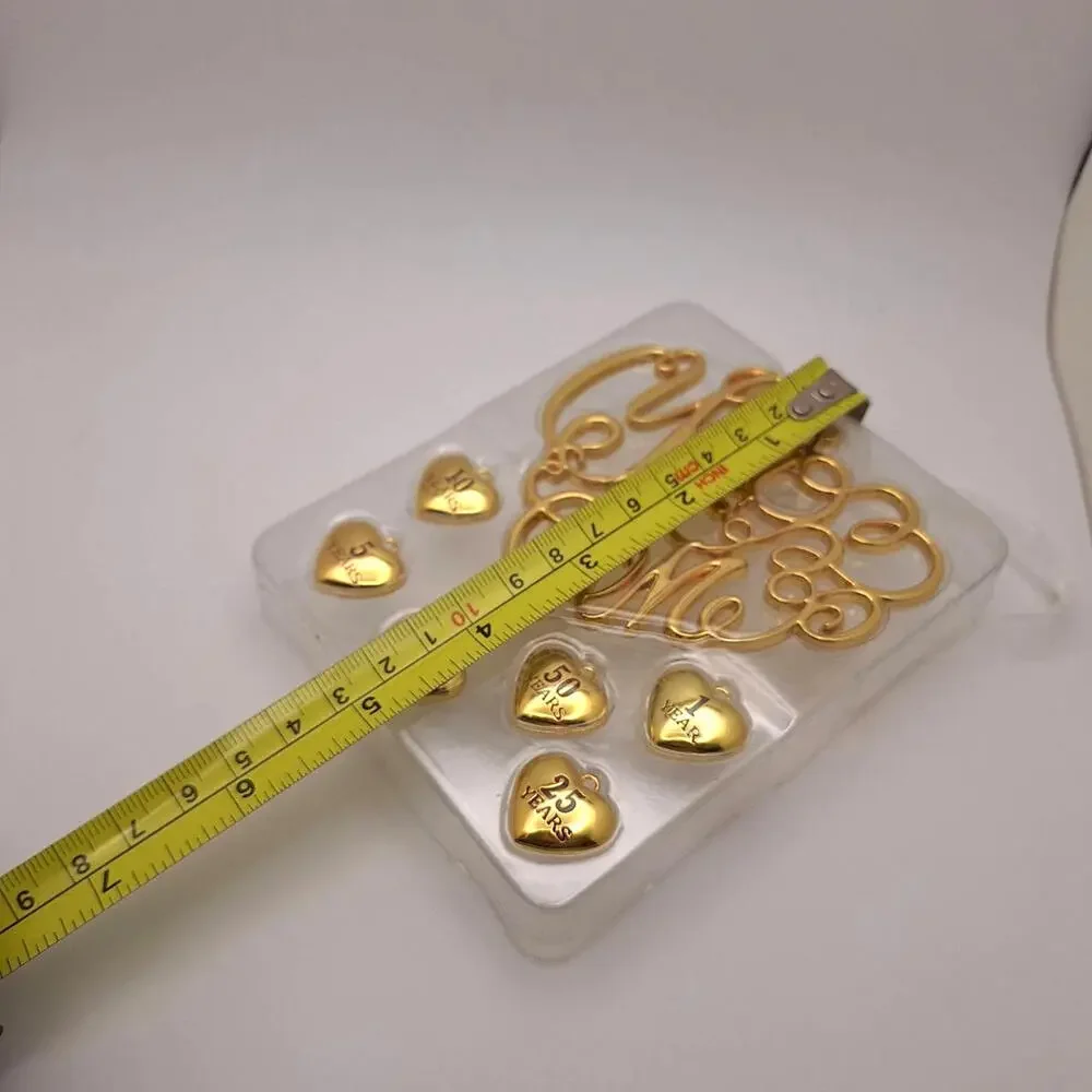Hallmark Keepsake Our Anniversary You & Me Ornament 2019 Metal 7pc Charms Xmas - Picture 9 of 9